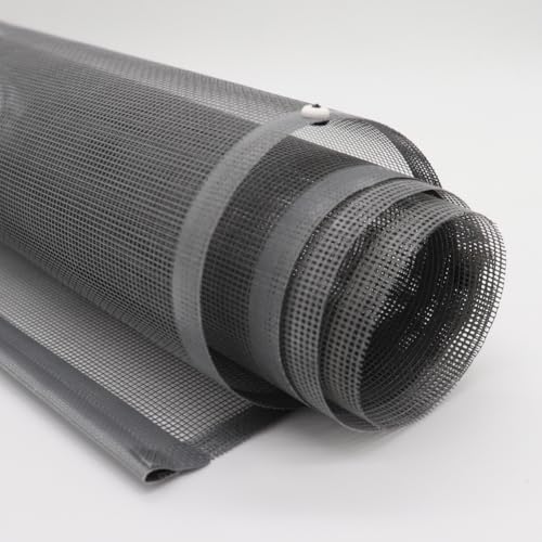 FaiX3.it – Red de repuesto para mosquitera enrollable, color gris, bordes reforzados y botones de viento, hasta 300 x 320 cm