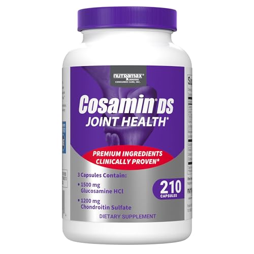 Nutramax Cosamin® DS Joint Health Supplement with Glucosamine & Chondroitin for Men’s & Women's Joint Health, 210 Capsules