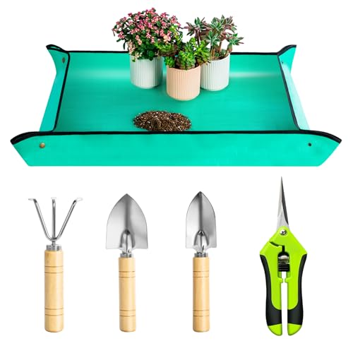 Josteve Plant Repotting Mat, 5Pcs Succulent Tools Mini Garden Small Gardening Tools Indoor, Pruning...