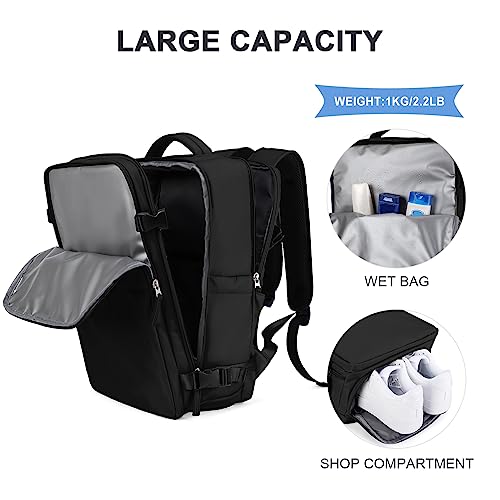 Mochila coowoz de viagem esportiva unissex, bagagem de cabine, aprovada por companhias aéreas, para