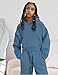 AGERWAY Clothes for Girls Sweatsuit Fall Winter Clothing Sets Fashion Hoodie Sweatshirts and Pants Sets Teenage Girl Clothes 2Pcs Outfits Size 10 12 Grey Blue