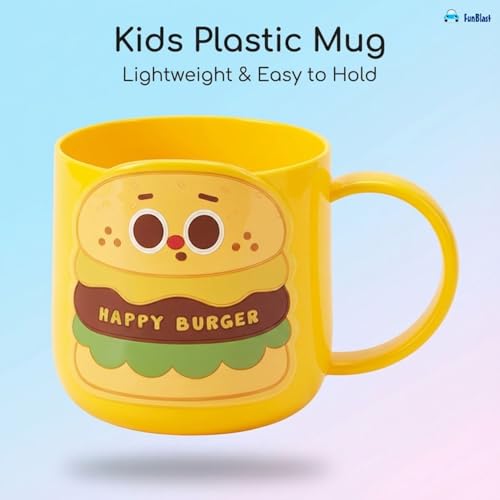 Image of FunBlast Milk Mug for Kids - 400 Ml; Unbreakable Mug for Kids, Milk Mugs for Kids Unbreakable - Milk Drinking Cup for Kids (Happy Burger)