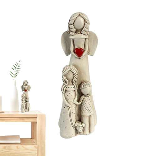 Figure di angeli Familiari: Figure di angeli Famiglie, Figure da collezione Impermeabili, Figure in Resina d'angelo Creative, calde e pacifiche, statue da giardino, Regali per foto