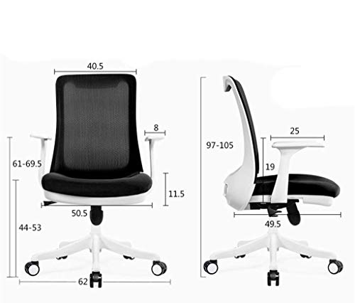 Creative Simplicity Comfortable Home Computer Chair, Lift Chair with Wheels for Bedrooms Book Room Library Student Study Chair Easy to Move Armchair, lsxysp, b, 49.550.597-105CM - Image 3