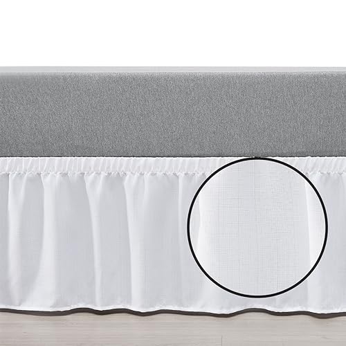 Casual-Living-32671-King-California-King-Wrap-Around-Bed-Skirts-Ruffles-15-inch-Drop-Wrinkle-Resistant-Machine-Washable-Silky-Luxury-Home-and-Hotel-Style-Bedding-Skirt-KingCalifornia-King-White Casual Living 32671 King California King Wrap Around Bed Skirts Ruffles 15 inch Drop Wrinkle Resistant Machine Washable Silky Luxury Home and Hotel Style Bedding Skirt KingCalifornia King White