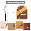 Leather Tooling Kit, Including Leather Cutting Knife Tracing Wheel Edge Beveler Groover Wooden Burnisher Swivel Knife Leathercraft Accessories-7PCS-silver