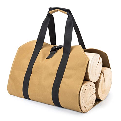 Case4Life Borsa Porta Legna In Tela Cerata 98x44 Cm – Resistente All'acqua, Manici Robusti – Garanzia A Vita - 4