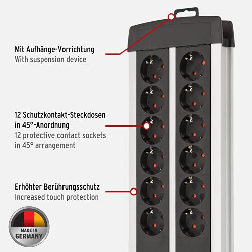 Brennenstuhl Premium-Alu-Line 12-voudige stekkerdoos - verdeeldoos van hoogwaardig aluminium (stekkerblok met 2… - Image 3