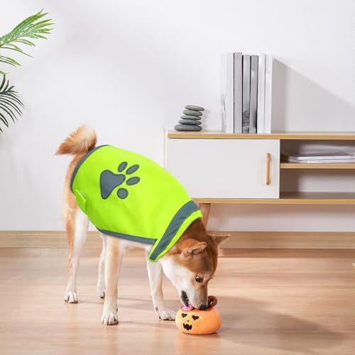 Sicherheitsweste Für Hunde – Fluoreszierende Sicherheitsweste Für Haustiere Im Freien | Warnweste Für Hunde Mit Hoher Sichtbarkeit Für Die Nacht, Schützt Ihren Welpen Hunde-Jagdweste, Reflektierend, H