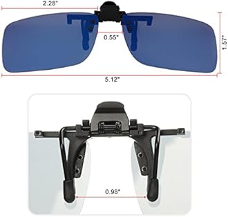 Hifot Clip on Sunglasses 2 Pack, Polarized Lens Fit over Prescription Glasses, Flip up Rimless Myopia Nearsighted Sunglasses for Men Women