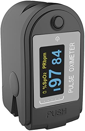 Concord Health Supply EAD Pro Bluetooth Fingertip Pulse Oximeter Monitor, Memory Stores SpO2 and PR Spot Checks, Steps and Calories, Included Lanyard, Carrying Case, Silicon Cover and Batteries
