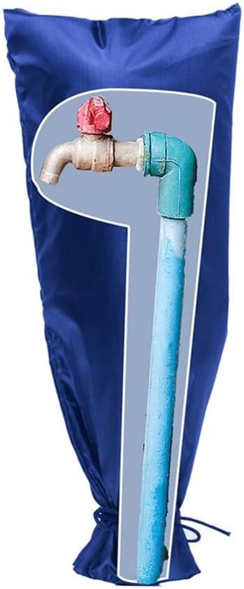 2 Pc Outdoor Faucet Antifreeze Cover Long Water Faucet Cover Outside Garden Faucet(Blue,51x20cm)