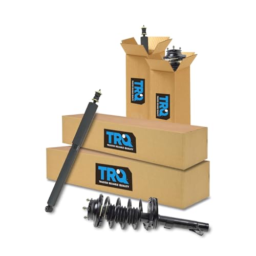 Image of TRQ Front and Rear Complete Strut Assembly & Shock Absorber Kit Complete Strut & Coil Spring Assembly Compatible with 2000-2005 Ford Focus