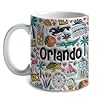 Lotacy Orlando Symbols Colorful 2D Printed Coffee Mug With Flag, 11oz, Orlando Souvenirs and Gifts #1