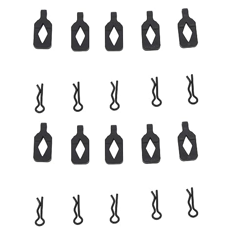 Culnflun RC Body Clips Pins Lightweight Sturdy Durability RC Body Clips Bent R Pins Fit for Axial SCX24 RC Car (Black)