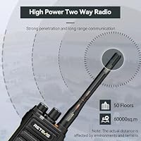 Retevis NR630S Funkgerät, Langstrecken Funkgeräte IP67 Schutz, Erweiterte Audioverarbeitung, 2800 mAh, LCD-Bildschirm, Walkie Talkie Professionell für Sicherheit, Notfall (Schwarz, 2 Stück) – Ansicht 2