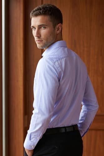 Image of Louis Philippe Men's Regular Fit Easy to Iron Everyday wear Premium Cotton Full Sleeve Solid Formal Shirt