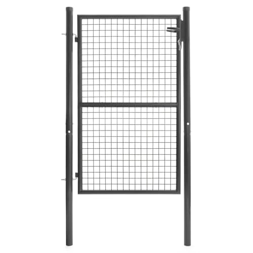 IDMarket - Gartentor 105 x 150 cm aus Stahl in Anthrazitgrau mit Schloss und Griff