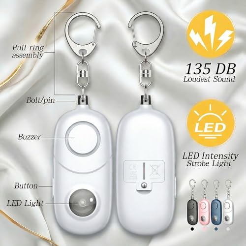 Personal Alarm for Women Keychain Alarm: Qoosea 135dB Emergency Keychain Siren with Strobe Light Loud Siren for Women Kids Students Seniors Emergency Self-Defense for Night Sports - image 2