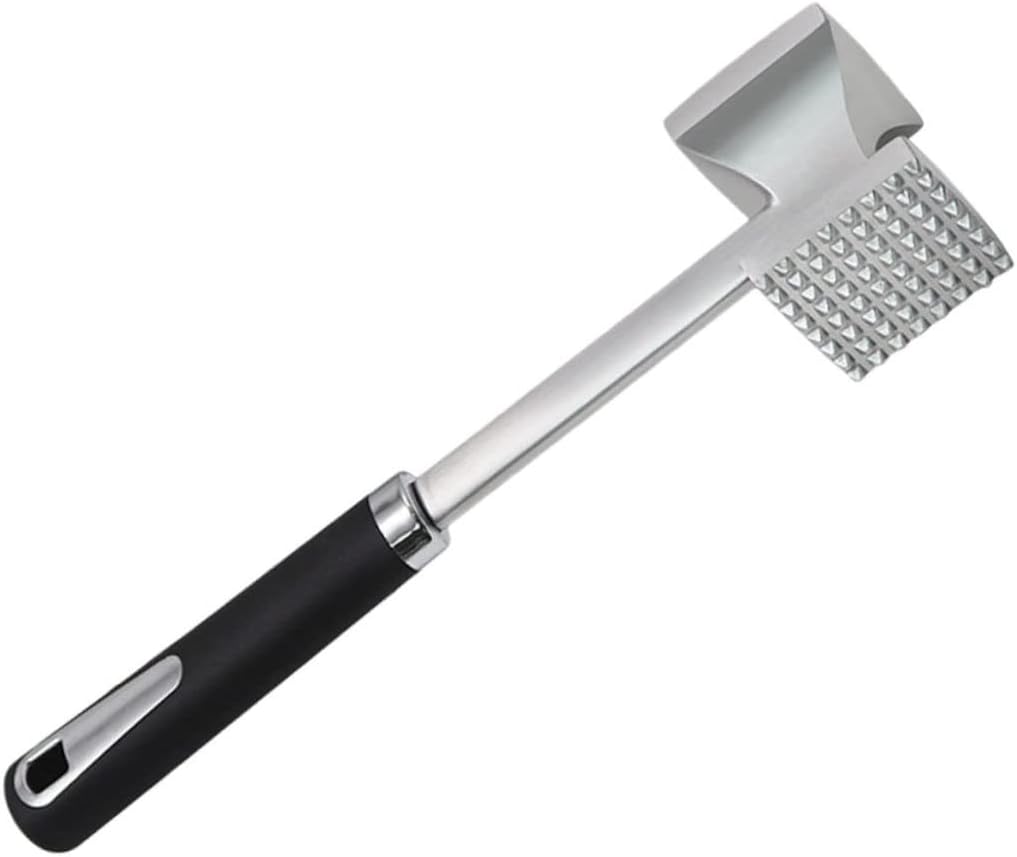 PRETYZOOM 1pc Stainless Steel Meat Tenderizer Hammer Double-sided Beef Mallet Meat Tenderizing Tool for Hanging Storage