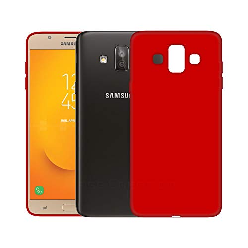 Image of Case Creation Luxurious OG Series for Samsung J7 Duo Case Cover,Anti-Dirty Slim Case Frosted Matte Cute Candy TPU Raised Bezel (Splash of Color) Back Cover for Samsung Galaxy J7 Duo - Glamour Red
