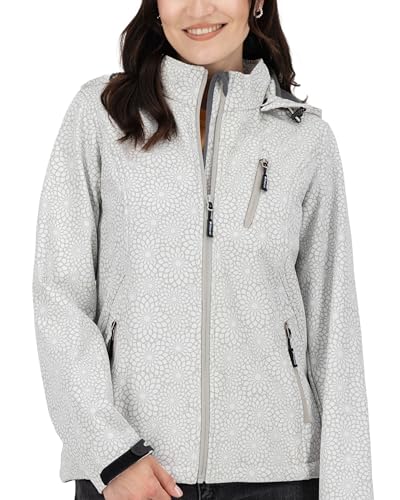 Veste softshell femme anti-vent veste de mi-saison ajustable à capuche amovible
