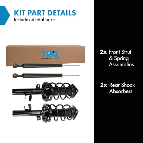 Image of TRQ Front and Rear Complete Strut Assembly & Shock Absorber Kit Complete Strut & Coil Spring Assembly Compatible with 2013-2018 Ford C-Max