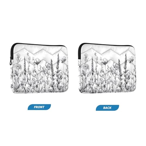 Funda para portátil 13-14 pulgadas con flores y resistencia al agua miniatura 2