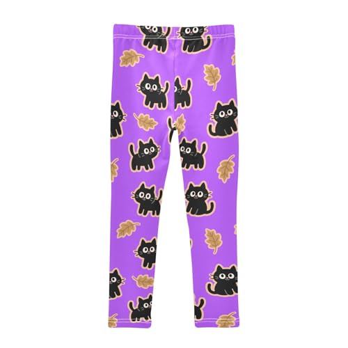 Girls' Leggings Black Cat Purple Kids Yoga Tights Pants 1 Pack 23022892