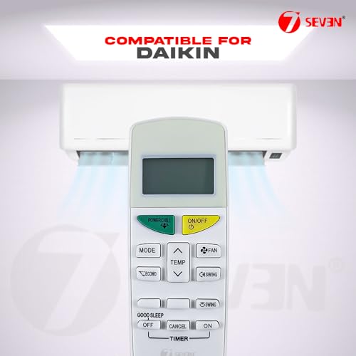 Image of 7SEVEN Compatible With Daikin AC Remote Control ARC484A1 Model 132C Suitable for ‎FTLKL71TV 1 1.5 2 Ton Split and Window Air Conditioner - Match Each Keys Exactly to Replicate Genuine Remote Function