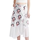 Traje de baño para mujer, pareo, bikini, traje de baño, playa, falda cruzada, patrón de boya salvavidas multicolor, multicolor, M/L