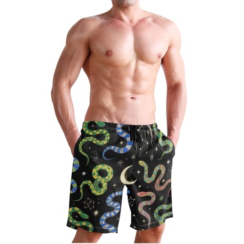 Colorful Snakes Swim Shorts Athletic Mens Casual Shorts 8”/ 9” Long XL Plus Size Surfing4