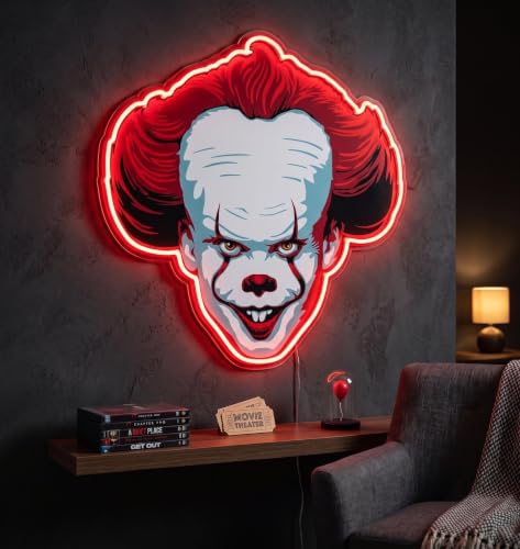 Image of Silver Buffalo IT Chapter 2 Pennywise Face Light-Up, Wall Art | Die Cut