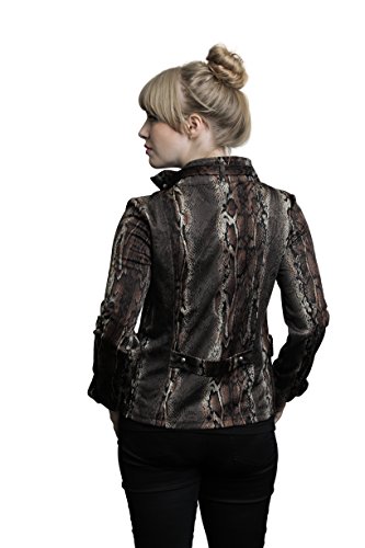 Lisa International Women's Snakeskin Print Long Sleeve Mockneck Jacket2