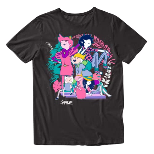 Isaac Morris Limited Adventure Time Gender Bend Group Mens and Womens Short Sleeve T-Shirt (Black,...