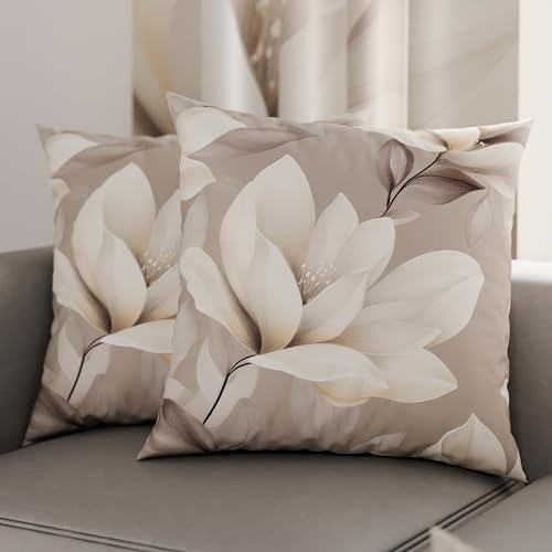 PETTI Artigiani Italiani - Coppia di Federe Cuscino 65x65 cm in Microfibra, Cuscini Arredo Camera da Letto, Divano, Salotto, Set 2 Fodere Copricuscino, Federa Floreale 42, 100% Made in Italy
