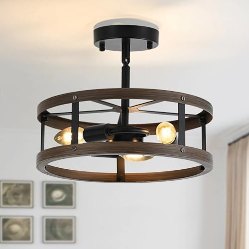Plafonnier semi-encastré 3 lampes orientables pour cuisine et couloir