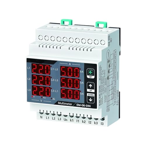 Multimètre EM-06-DIN triphasé compteur de panneau voltmètre ampèremètre rail DIN - 2