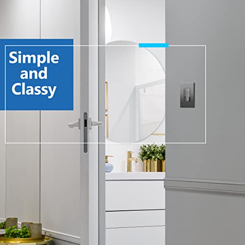 Image of LIDER Minimalist Design Lighted Triple Switch, Combination Frameless Decorator Switch with Locator Light, Ground Terminal, Single Pole, 15A 120-277V, UL Listed, Thermoplastic, Matte Space Gray