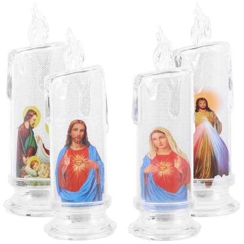 Bougies LED Jésus lumière chaude sans flamme réutilisables décoration intérieur