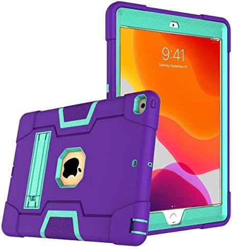 CASEHAVEN for iPad 8th Generation Case 2020 10.2 Inch/iPad 7th Generation Case for Kids, Rugged Kickstand Series - Shockproof Heavy Duty Hybrid Three Layer Armor Defender Case (Purple Teal)