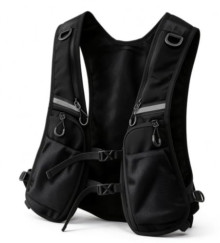 Lightweight Running Vest Backpack Cargo Vest Jacket, One Size, Black