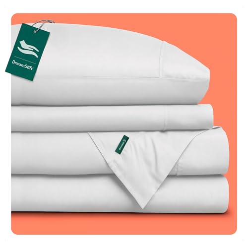 La Mejor Selección de Sábanas - los preferidos. 47 Dreamlab Juego de Sábanas Premier 1800 Collection. Sábanas de Microfibra de Lujo de Doble Cepillado (Blanco, King Size)
