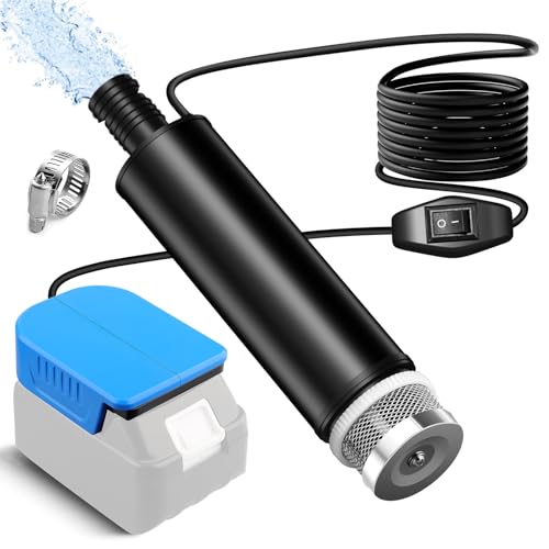 18V Akku Wasserpumpe, Tauchpumpe Kompatibel, Schmutzwasserpumpe Wasserpumpe Flachwasserpumpe Saugpumpe Absaugpumpe, Oil Extraction Pump