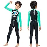 Kinder Neoprenanzüge, Jungen Lange Ärmel Thermische Badeanzüge Einteiler Rückenreißverschluss Taucheranzug UV-Schutz 50+ Wetsuit zum Surfen, Schwimmen, Wassersport