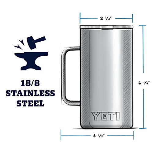 Image of YETI Rambler 24 oz Mug, Vacuum Insulated, Stainless Steel with MagSlider Lid, Ice Pink