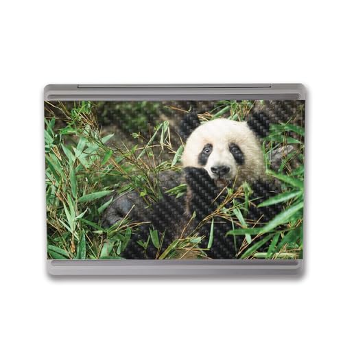Image of MightySkins Carbon Fiber Skin Compatible with Microsoft Surface Laptop Go 3 (2023) Full Wrap Kit - Chill Panda | Protective, Durable Textured Carbon Fiber Finish | Made in The USA