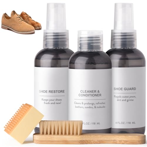 Limpiador de zapatos, kit de cuidado de zapatos con limpiador de zapatos e impermeable, borrador de gamuza y cepillo para zapatos para tenis, gamuza, nobuk, botas u otros artículos de gamuza