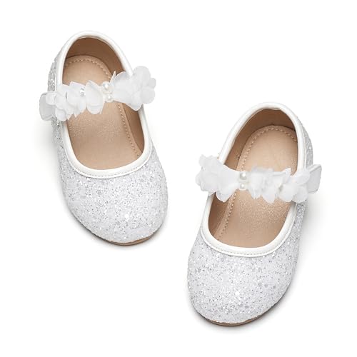 Image of GINFIVE Toddler Girls Dress Shoes Little Girls Mary Janes Ballerina Flats Shoes Toddler