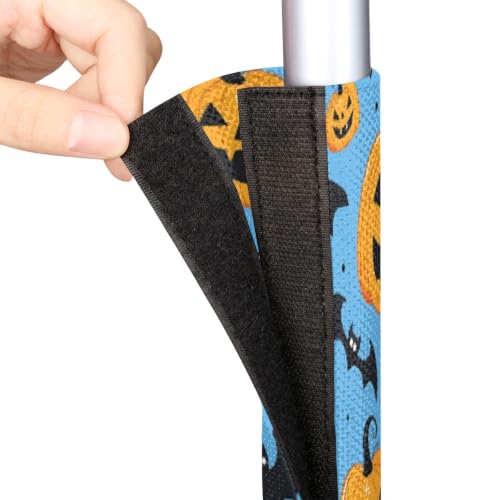 Image of Pardick Refrigerator Door Handle Covers Set of 2, Halloween Pumpkin Bat Fridge Handle Cover Washable Fridge Dishwasher Oven Door Decor Protector Handle Cover, Keep Your Kitchen Appliance Clean
